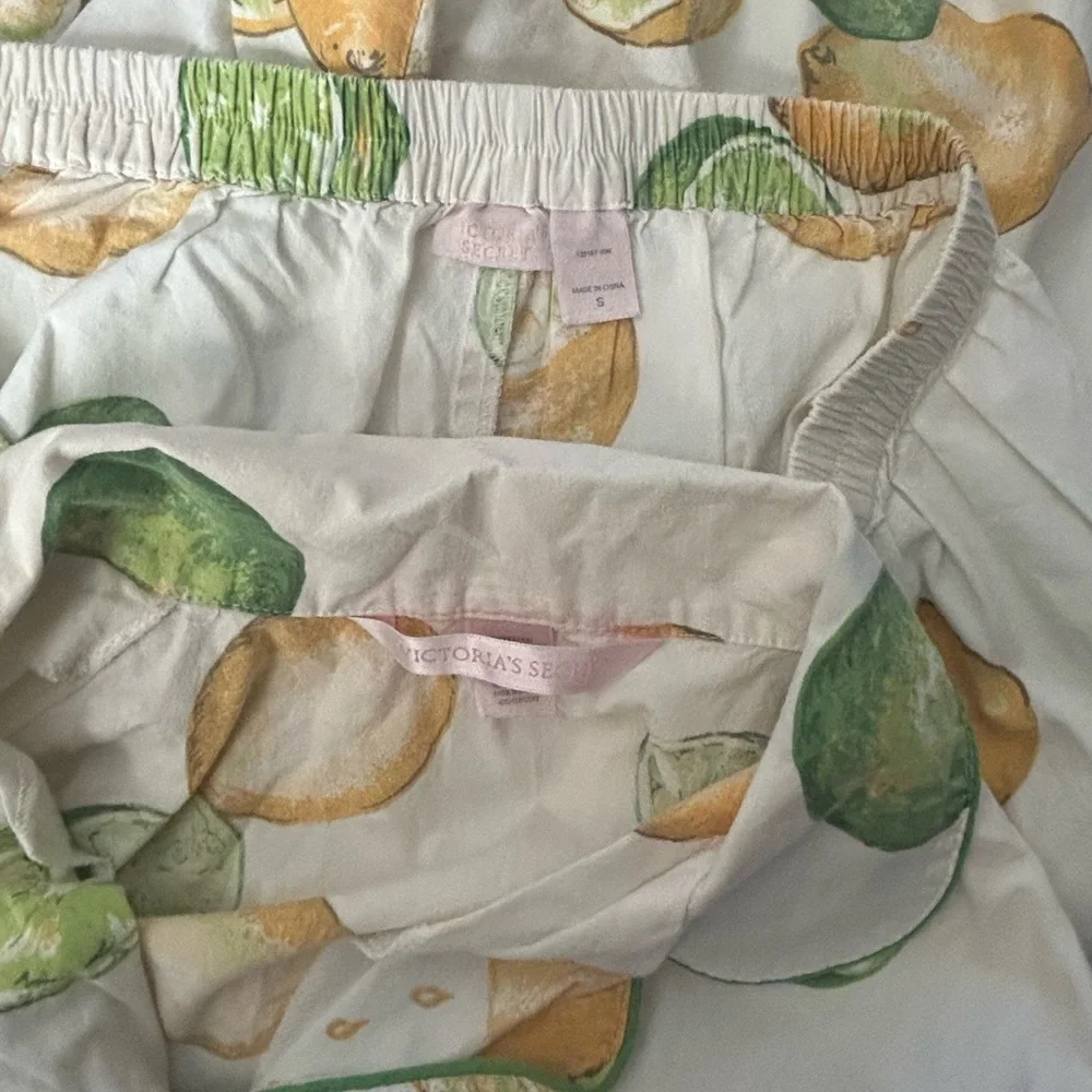Victoria’s Secret Lemon Lime Citrus Cotton Pajama Set Lounge Size M - Picture 10 of 10